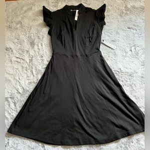 NWT! NY and Company Black Ruffle Sleeve Fit and Flare Dress